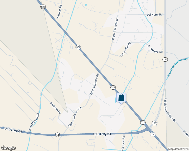 map of restaurants, bars, coffee shops, grocery stores, and more near 66 Upper Colonias Road in El Prado