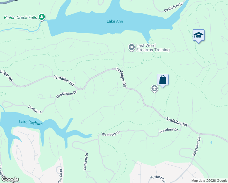map of restaurants, bars, coffee shops, grocery stores, and more near 6 Wendron Circle in Bella Vista
