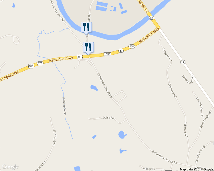 map of restaurants, bars, coffee shops, grocery stores, and more near 1023 Bethlehem Church Road in Eden