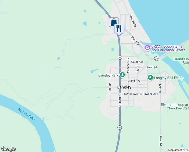 map of restaurants, bars, coffee shops, grocery stores, and more near 459 West Cheyenne Avenue in Langley