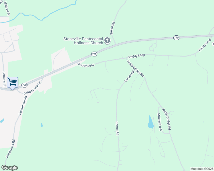 map of restaurants, bars, coffee shops, grocery stores, and more near 120 Derris Road in Stoneville