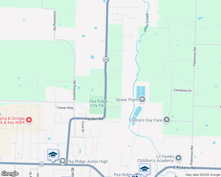 map of restaurants, bars, coffee shops, grocery stores, and more near 2510 Hayden Rd in Pea Ridge