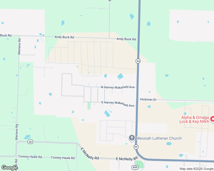 map of restaurants, bars, coffee shops, grocery stores, and more near 2620 Mary Phelps Drive in Pea Ridge