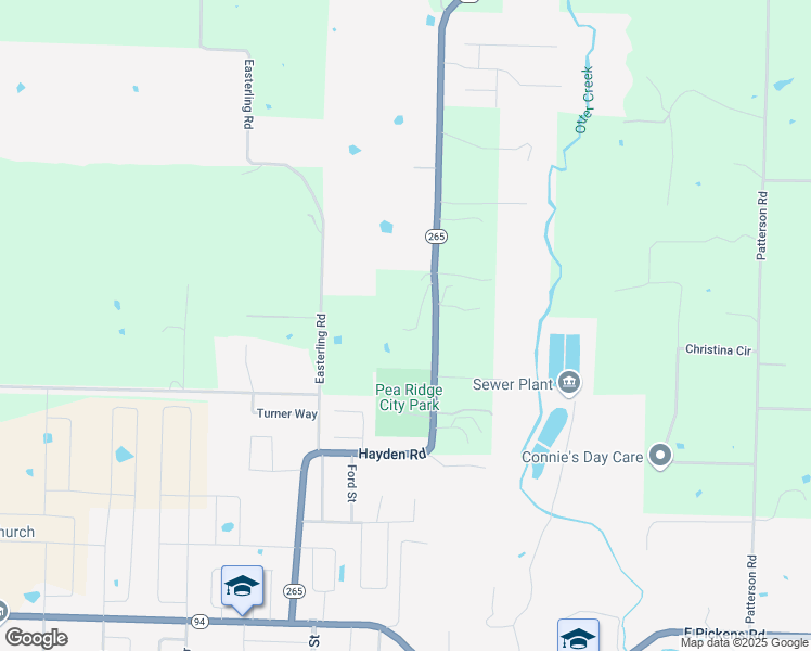 map of restaurants, bars, coffee shops, grocery stores, and more near 2749 Hayden Road in Pea Ridge