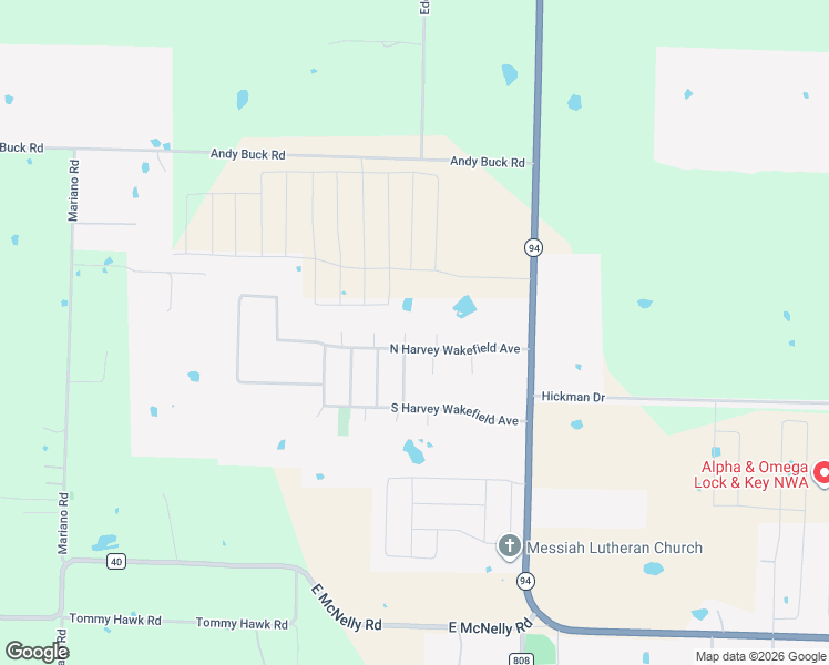 map of restaurants, bars, coffee shops, grocery stores, and more near 2620 Mary Phelps Drive in Pea Ridge