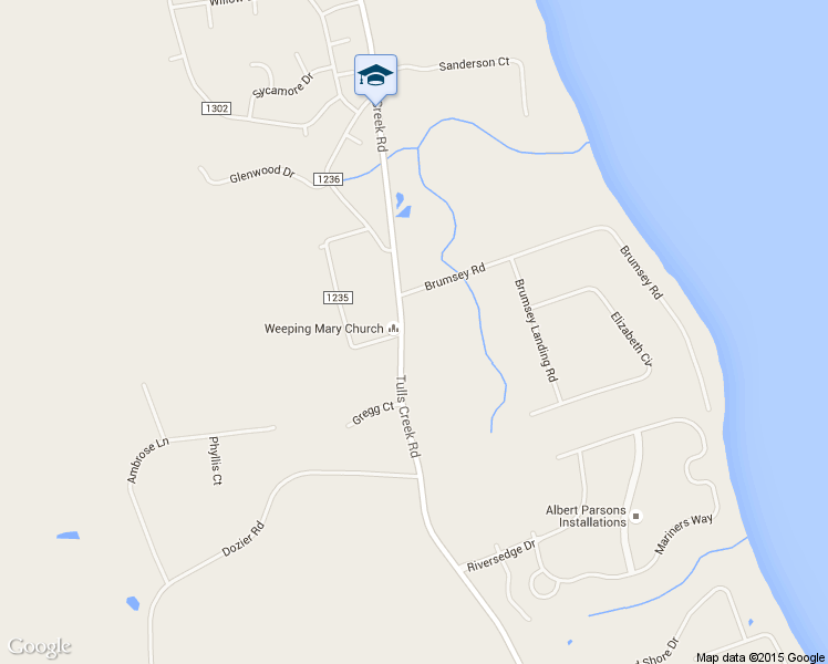 map of restaurants, bars, coffee shops, grocery stores, and more near 2347 Tulls Creek Rd in Currituck