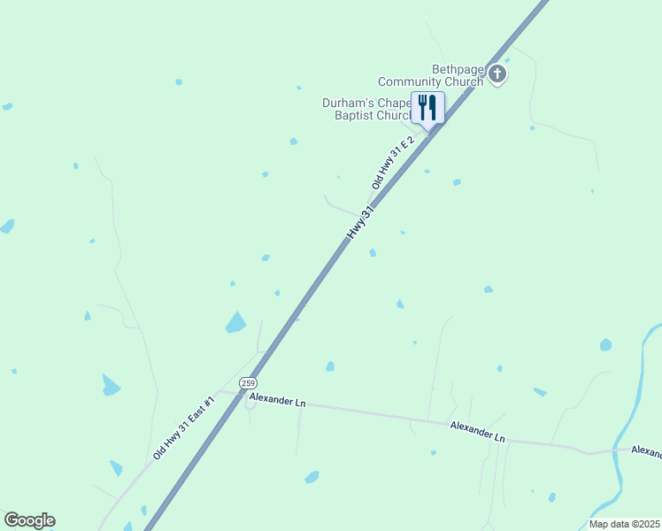 map of restaurants, bars, coffee shops, grocery stores, and more near 2955 U.S. 31E in Bethpage
