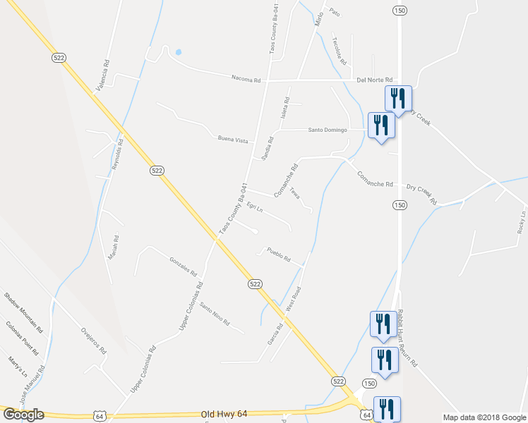 map of restaurants, bars, coffee shops, grocery stores, and more near Egri Lane in El Prado