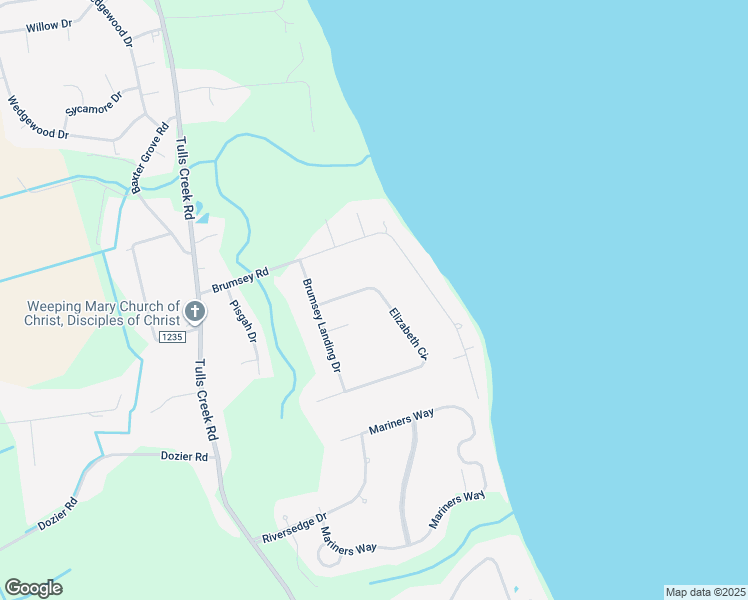 map of restaurants, bars, coffee shops, grocery stores, and more near 108 Elizabeth Circle in Moyock