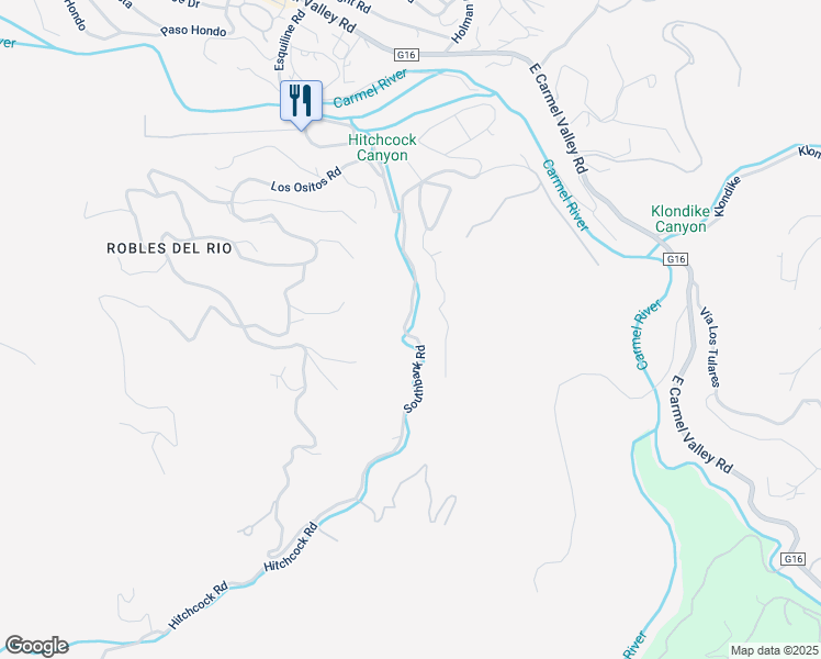 map of restaurants, bars, coffee shops, grocery stores, and more near 32 Southbank Road in Carmel Valley