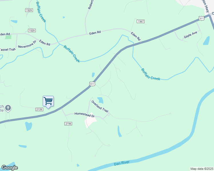 map of restaurants, bars, coffee shops, grocery stores, and more near 131 Springdale Drive in Stoneville
