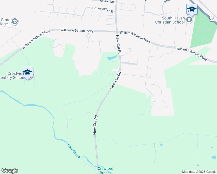 map of restaurants, bars, coffee shops, grocery stores, and more near 3150 Old New Cut Road in Springfield