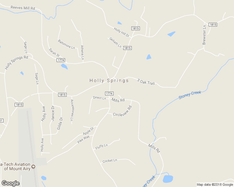 map of restaurants, bars, coffee shops, grocery stores, and more near 153 Mills Road in Mount Airy