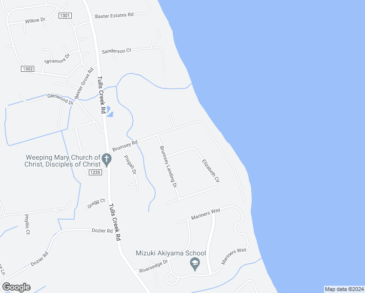 map of restaurants, bars, coffee shops, grocery stores, and more near 105 Elizabeth Circle in Moyock