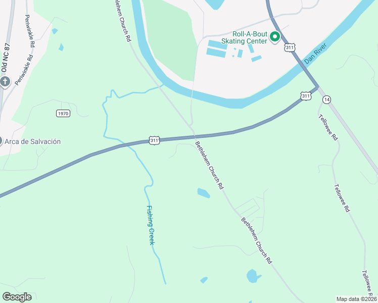 map of restaurants, bars, coffee shops, grocery stores, and more near 914 Bethlehem Church Road in Eden