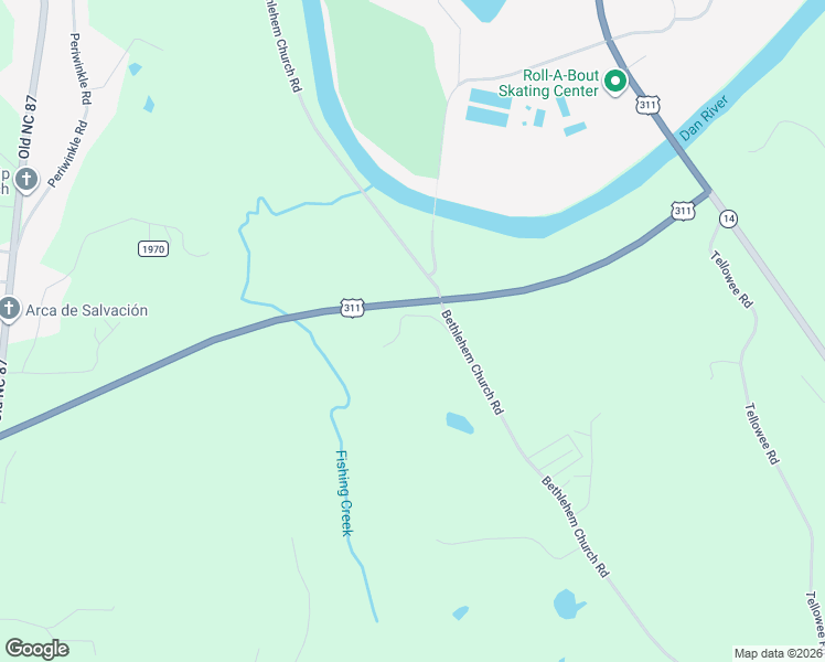 map of restaurants, bars, coffee shops, grocery stores, and more near 914 Bethlehem Church Road in Eden