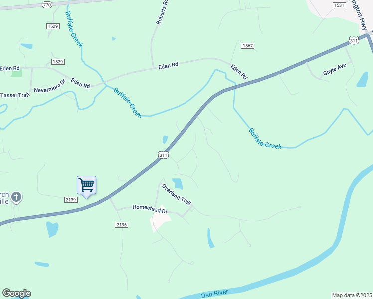 map of restaurants, bars, coffee shops, grocery stores, and more near 142 Springdale Drive in Stoneville