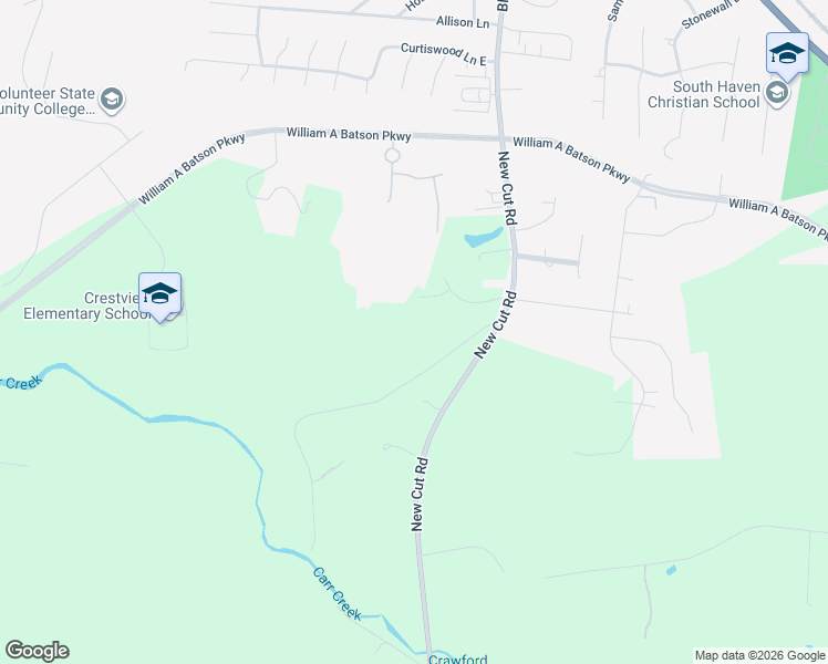 map of restaurants, bars, coffee shops, grocery stores, and more near 3150 Old New Cut Road in Springfield