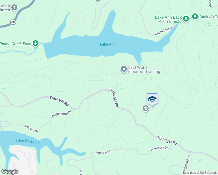 map of restaurants, bars, coffee shops, grocery stores, and more near 1 Buckingham Drive in Bella Vista