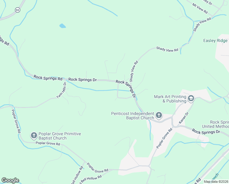 map of restaurants, bars, coffee shops, grocery stores, and more near 254 Slaughter Street in Kingsport