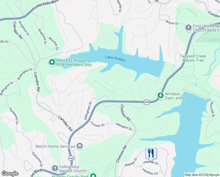 map of restaurants, bars, coffee shops, grocery stores, and more near 3 Swanage Drive in Bella Vista