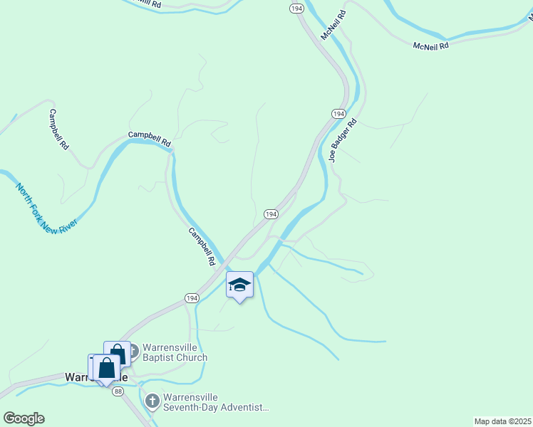 map of restaurants, bars, coffee shops, grocery stores, and more near 157 Denny Hollow Road in Warrensville
