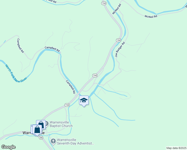 map of restaurants, bars, coffee shops, grocery stores, and more near 157 Denny Hollow Road in Warrensville