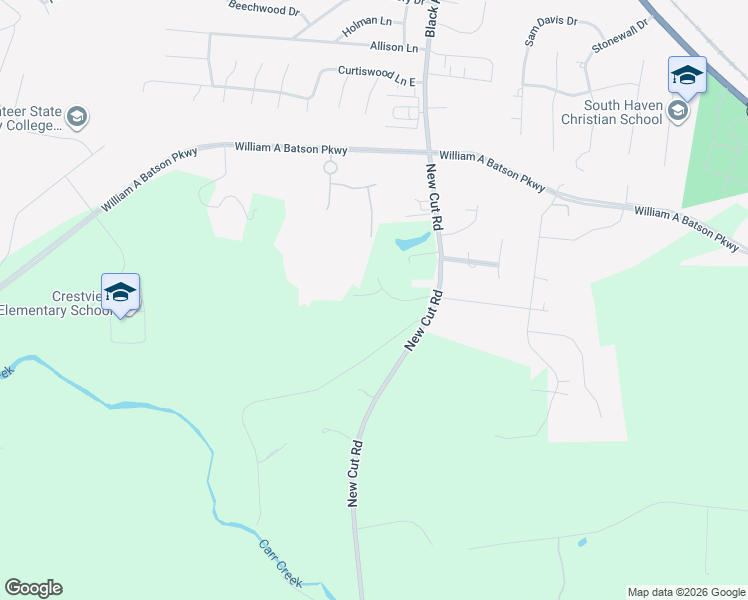 map of restaurants, bars, coffee shops, grocery stores, and more near 3152 New Cut Road in Springfield
