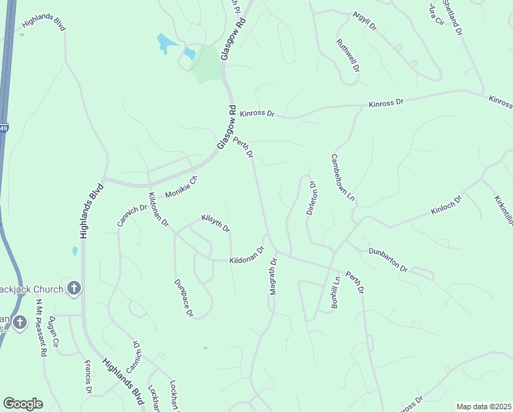 map of restaurants, bars, coffee shops, grocery stores, and more near 101 Perth Drive in Bella Vista