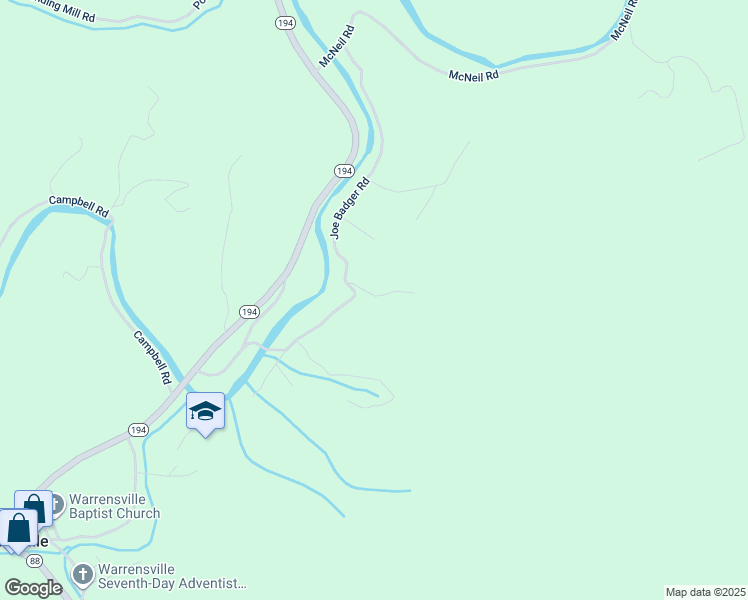 map of restaurants, bars, coffee shops, grocery stores, and more near 174 Big Phoenix Mountain Road in Warrensville