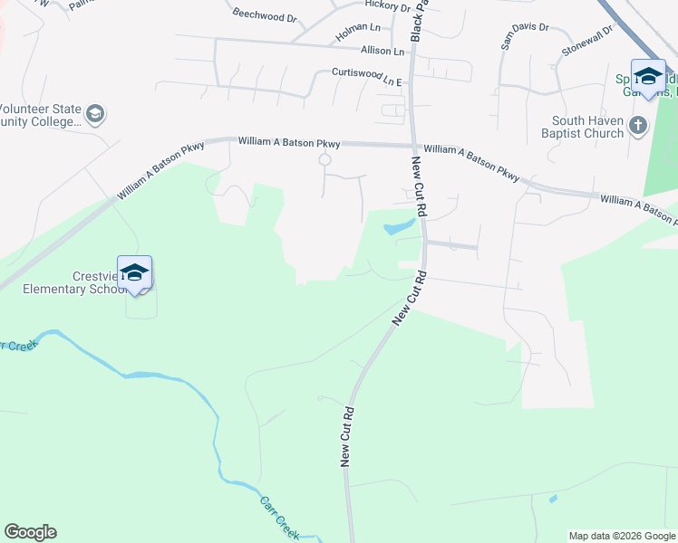 map of restaurants, bars, coffee shops, grocery stores, and more near 3152 New Cut Road in Springfield
