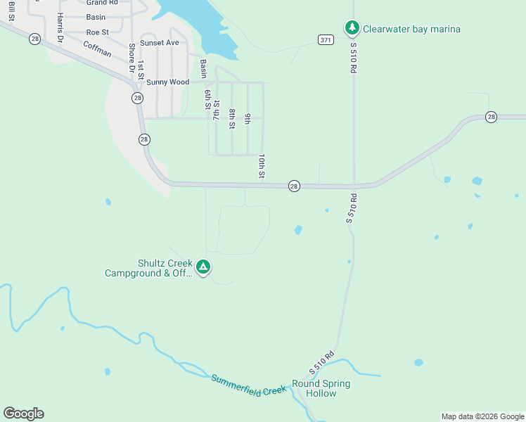 map of restaurants, bars, coffee shops, grocery stores, and more near 2085 Oklahoma 28 in Eucha