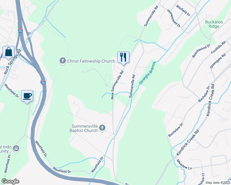 map of restaurants, bars, coffee shops, grocery stores, and more near 387 New Summerville Road in Kingsport