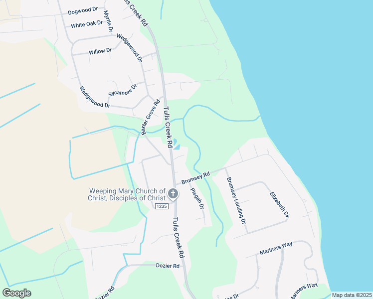 map of restaurants, bars, coffee shops, grocery stores, and more near 2297 Tulls Creek Road in Moyock