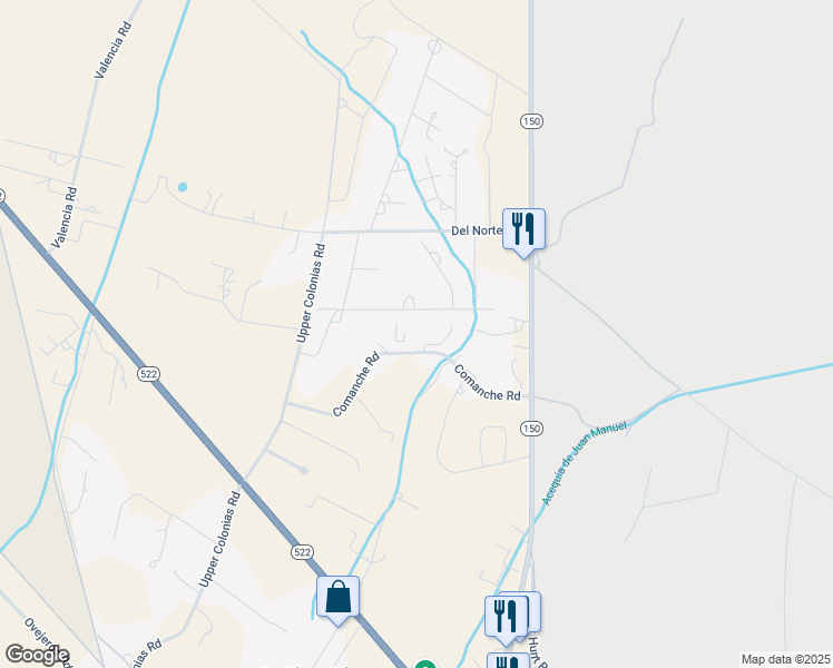 map of restaurants, bars, coffee shops, grocery stores, and more near 18 Comanche Road in El Prado
