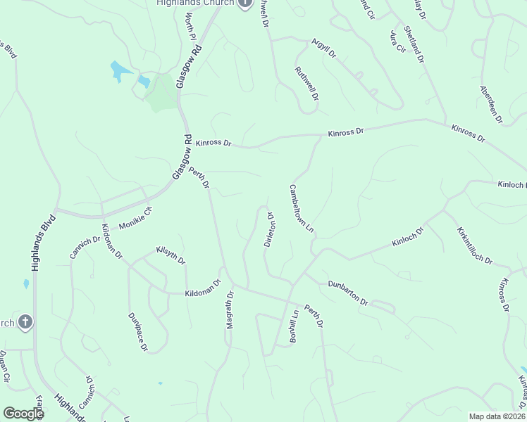 map of restaurants, bars, coffee shops, grocery stores, and more near 3 Dirleton Place in Bella Vista