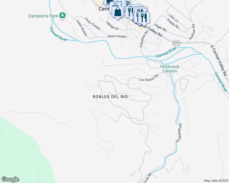 map of restaurants, bars, coffee shops, grocery stores, and more near 146 Calle De La Ventana in Carmel Valley