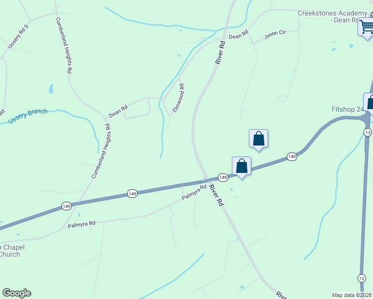 map of restaurants, bars, coffee shops, grocery stores, and more near 1916 River Road in Clarksville