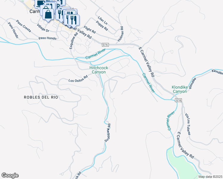 map of restaurants, bars, coffee shops, grocery stores, and more near 51 Calle De Los Aguilas in Carmel Valley