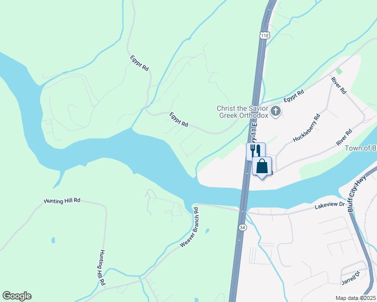 map of restaurants, bars, coffee shops, grocery stores, and more near 513 Melissa Court in Bluff City