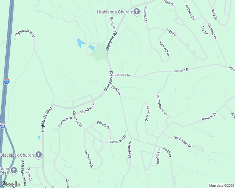 map of restaurants, bars, coffee shops, grocery stores, and more near 1-5 Bankfoot Drive in Bella Vista