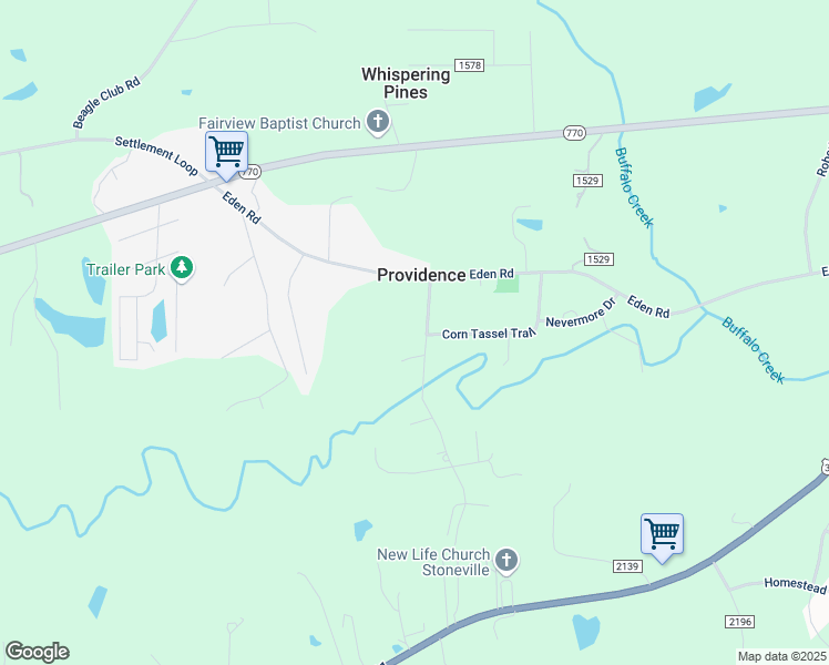 map of restaurants, bars, coffee shops, grocery stores, and more near 131 Landors Drive in Stoneville
