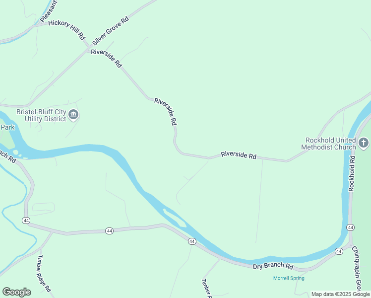 map of restaurants, bars, coffee shops, grocery stores, and more near 519 Riverside Road in Bluff City