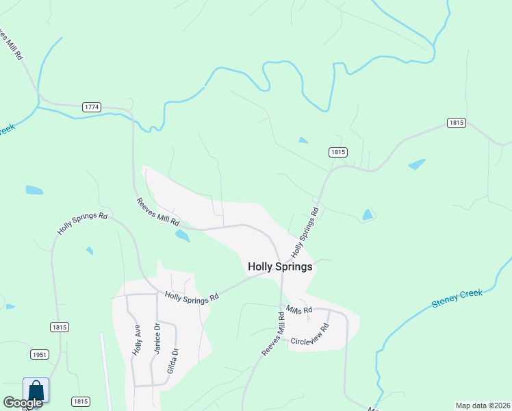 map of restaurants, bars, coffee shops, grocery stores, and more near 1241 Reeves Mill Road in Mount Airy