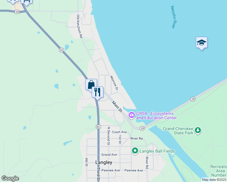 map of restaurants, bars, coffee shops, grocery stores, and more near 820 Bumble Bee Street in Langley