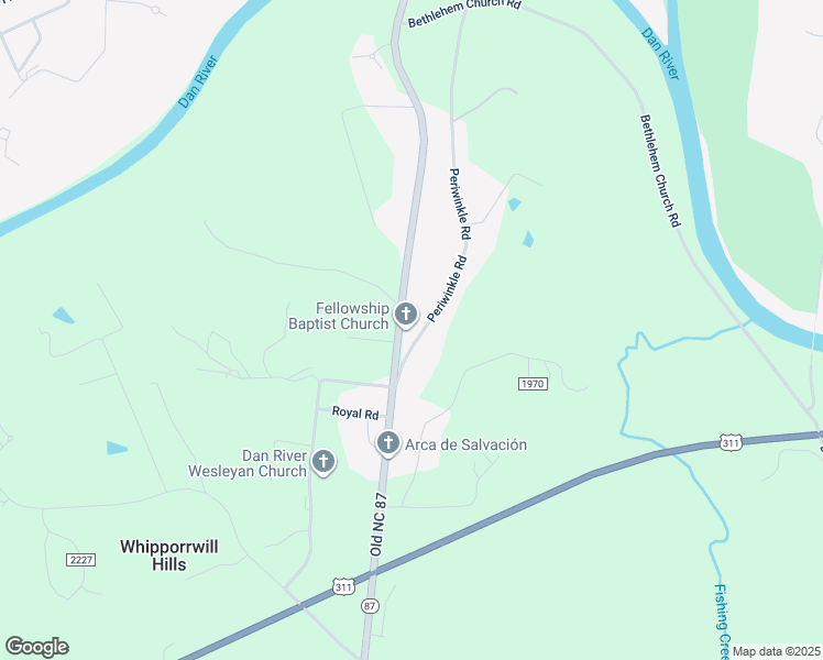 map of restaurants, bars, coffee shops, grocery stores, and more near 11965 Old North Carolina 87 in Eden