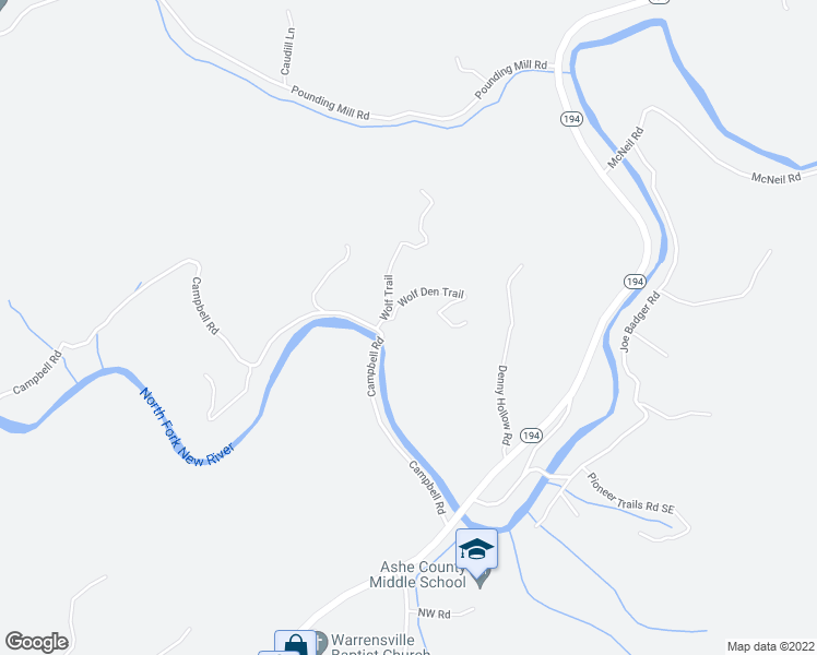 map of restaurants, bars, coffee shops, grocery stores, and more near 128 Wolf Den Trail in Warrensville