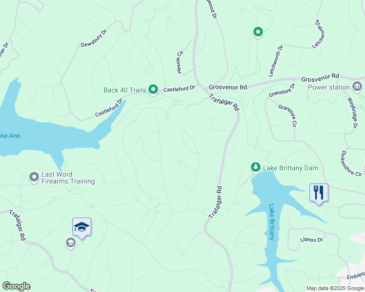 map of restaurants, bars, coffee shops, grocery stores, and more near 11 Candover Circle in Bella Vista
