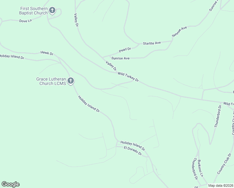 map of restaurants, bars, coffee shops, grocery stores, and more near 19 Wildcat Lane in Eureka Springs