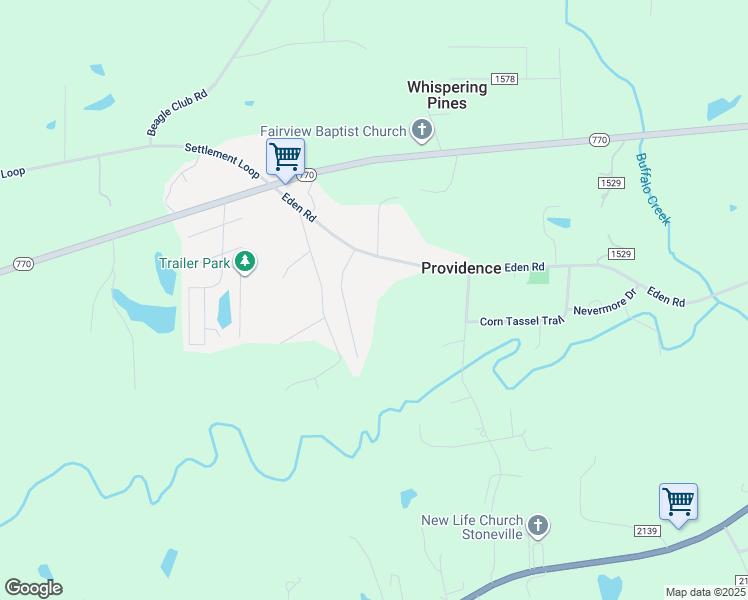 map of restaurants, bars, coffee shops, grocery stores, and more near 131 Calvary Road in Stoneville